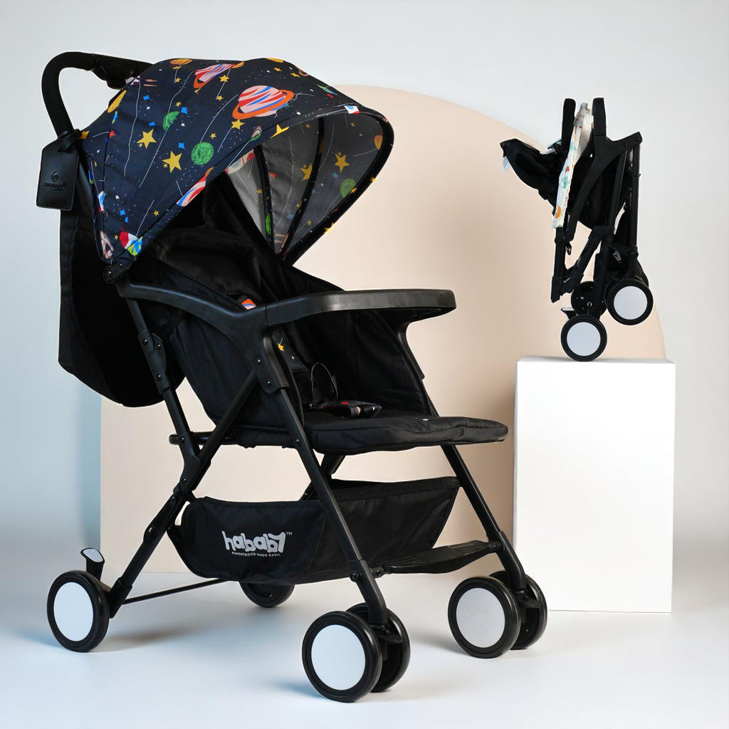 Hababy Classic Baby Stroller with NavBaby GPS | Foldable Lightweight Pram for Newborn/Toddler 0-3 Years