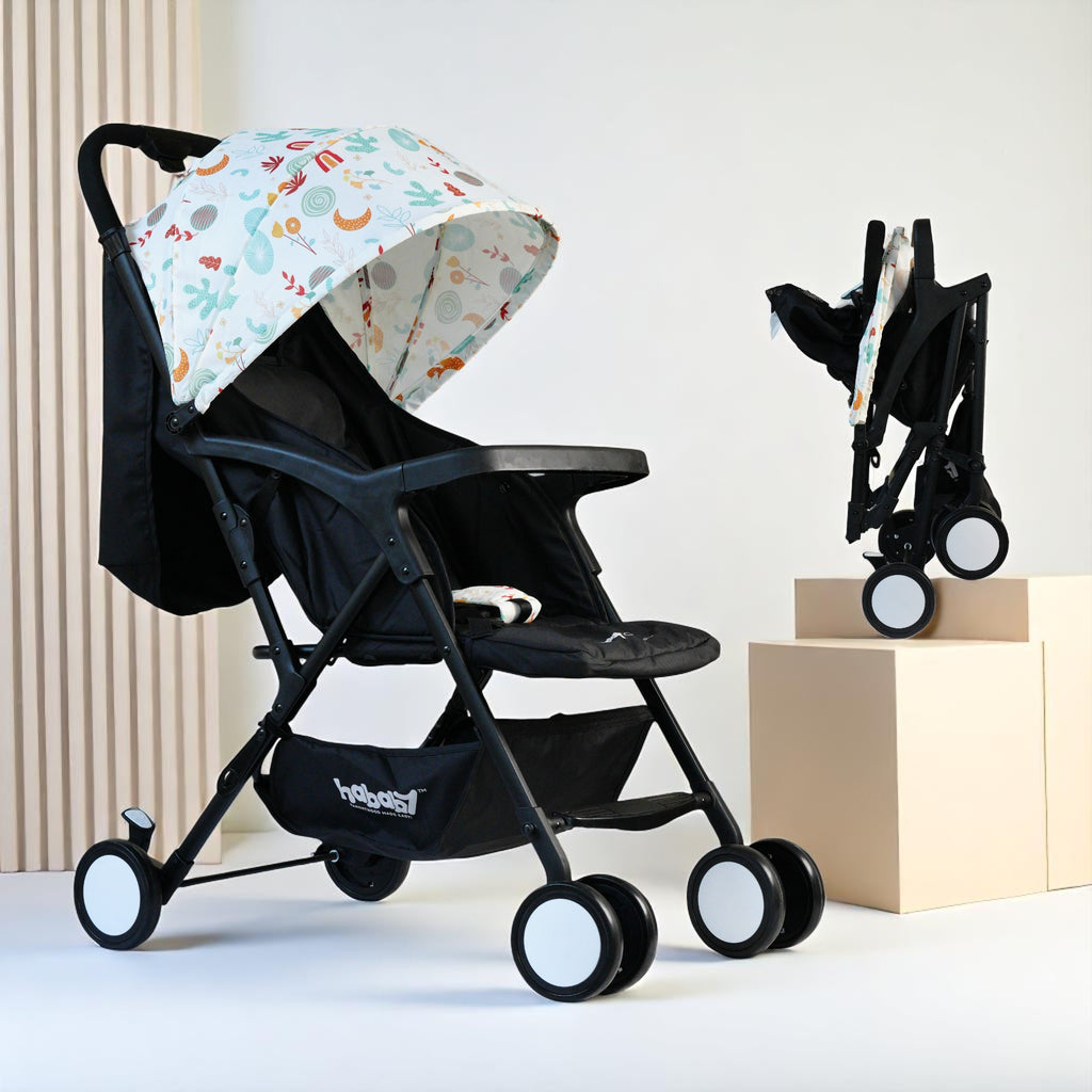 Hababy Classic Baby Stroller with NavBaby GPS | Foldable Lightweight Pram for Newborn/Toddler 0-3 Years