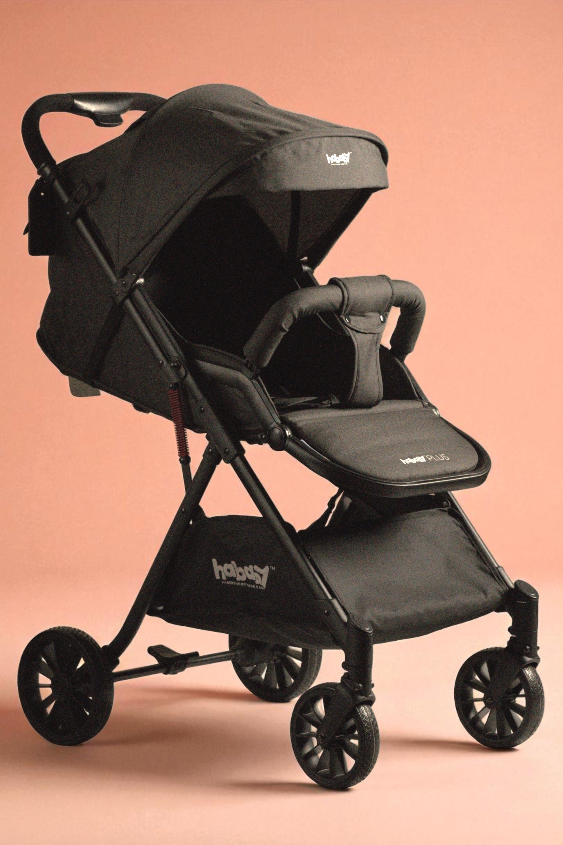 Hababy Plus with NavBaby GPS | European Certified Baby Pram/Stroller for 0-3 Years (Self -Standing Stroller)